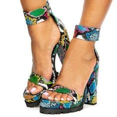 Step Up Your Style Game with Dazzling Multi Colored Snake Skin Heels