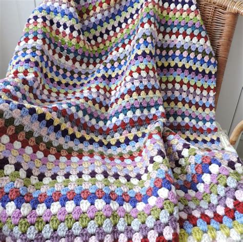 Multi Coloured Crochet Blanket
