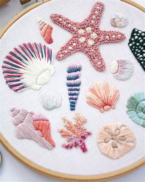 Multicolor Shell Embroidery