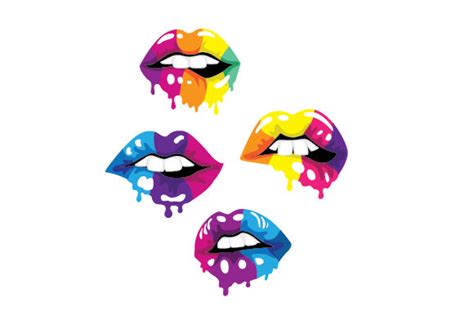 Download Multicolored Dripping Lips SVG File - SVG Design Commercial Use for Cricut