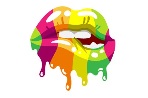 Download Multicolored Dripping Lips SVG File - SVG Design Crafts
