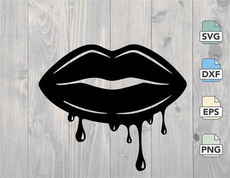 Download Multicolored Dripping Lips SVG File - SVG Design Silhouette For Crafts