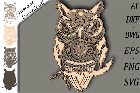 Download Multilayer - OWL Cricut SVG DXF Files