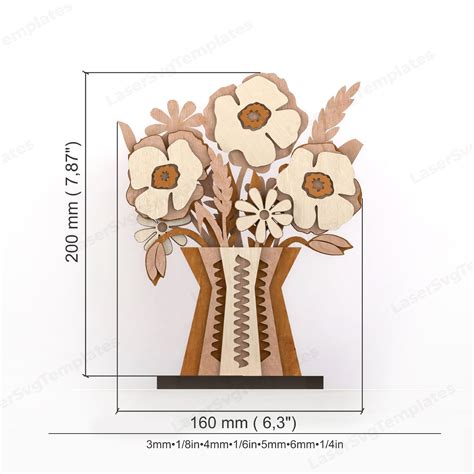 Download Multilayer Cut File FLOWERS Commercial Use DXF Files