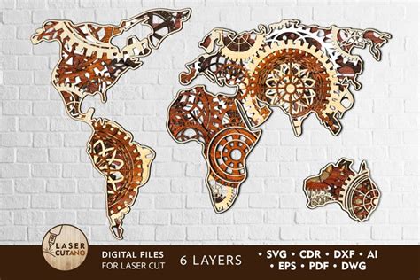 Download Multilayer Cut File MAP of GEARS Files DXF Files