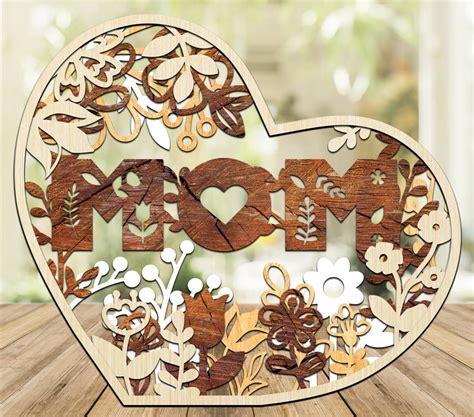 Download Multilayer Cut File MOM for Laser Cut Printable