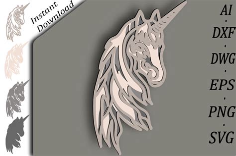 Download Multilayer Cut File UNICORN Creativefabrica