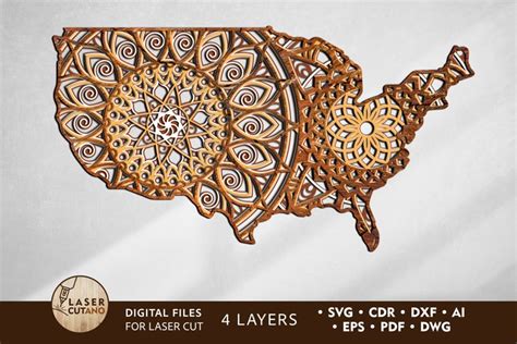 Download Multilayer Cut File USA MAP Cut Files