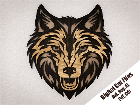 Download Multilayer Cut File WOLF Creativefabrica DXF Files