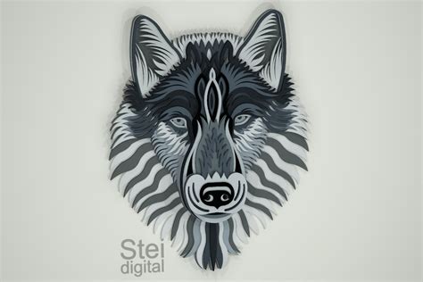 Download Multilayer Cut File WOLF Cricut SVG DXF Files