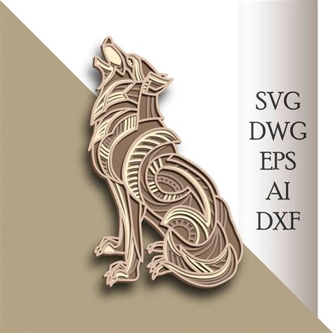Download Multilayer Cut File WOLF Cricut SVG For Crafts