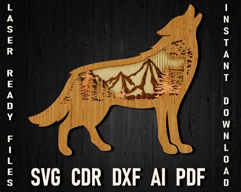 Download Multilayer Cut File WOLF Files for Cricut