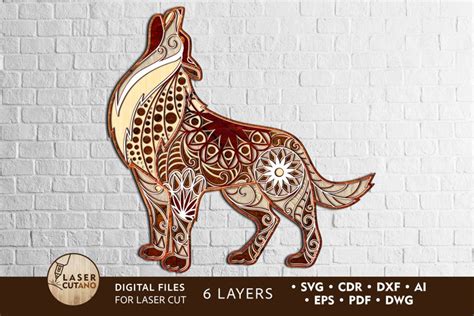 Download Multilayer Cut File WOLF for Cricut Machine