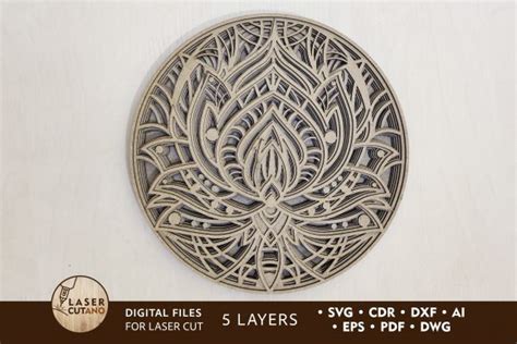 Download Multilayer Cut Files - Lotus Mandala Commercial Use For Crafts