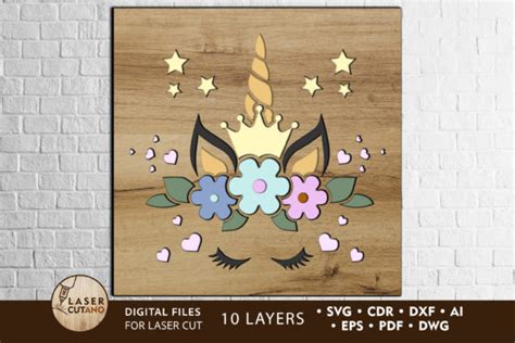 Download Multilayer Laser Cut File UNICORN Easy Edite