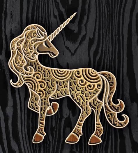 Download Multilayer Laser Cut File UNICORN Files DXF Files