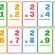 Multiplication Cards Printable