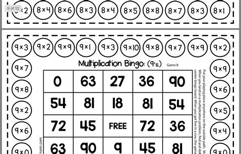 Multiplication Bingo Free Printable