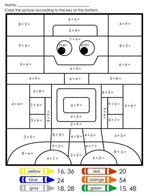 Multiplication Coloring Pages