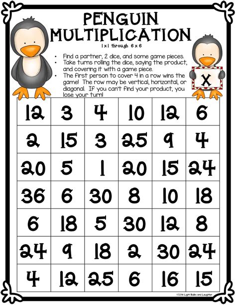 Multiplication Games For 3rd Grade Printable