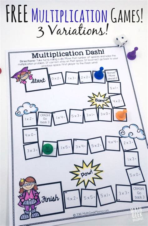 Multiplication Math Games Printable