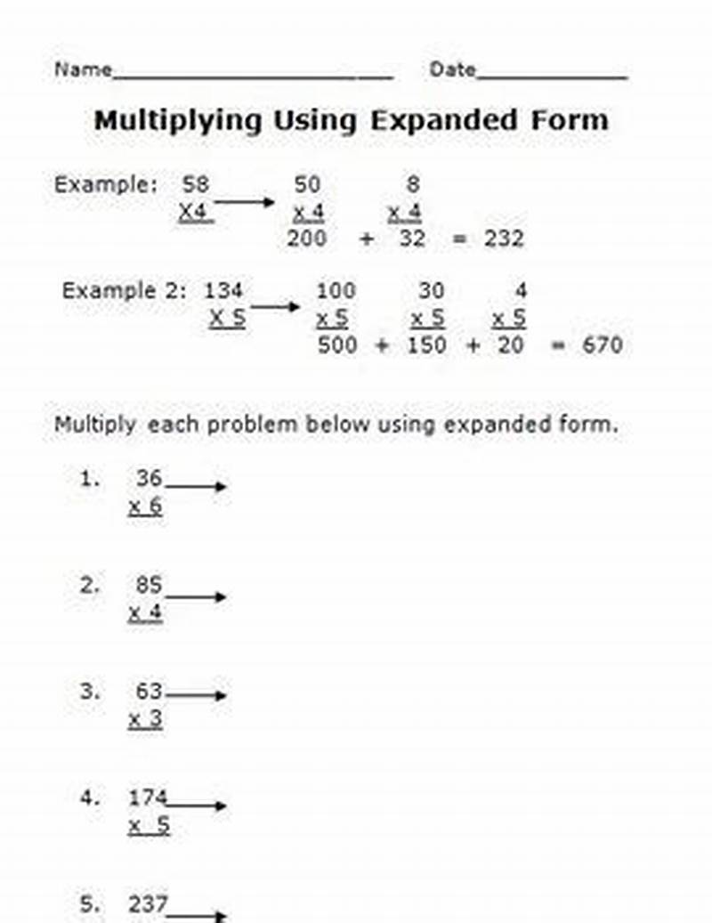Multiplication Using Expanded Form