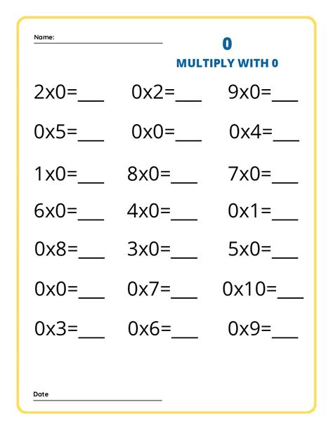 Multiplication Worksheets 0