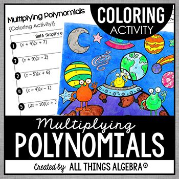 Multiplying Polynomials Worksheet Coloring Activity