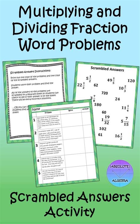 Multiplying Fractions Problem Solving With Answers - Sara Battle's Math