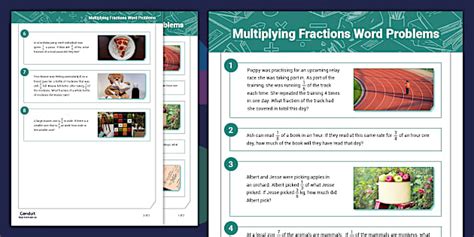 Multiplying Fractions Word Problems by Teachers Helping Teachers