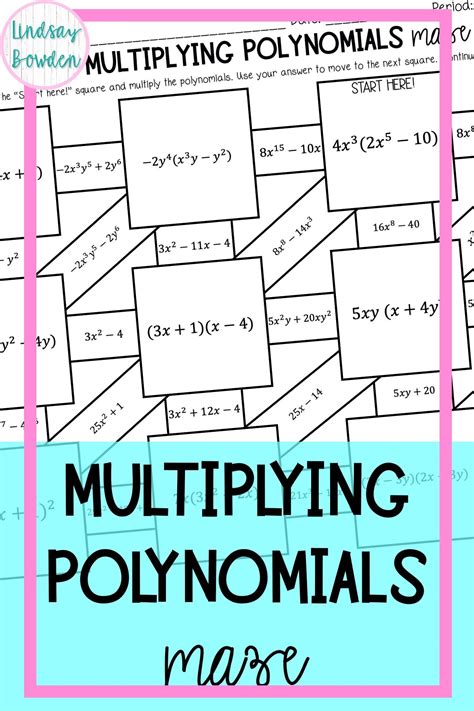 Multiplying Polynomials Coloring Worksheet