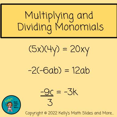 Multiplying and Dividing Monomials: Multiplying Monomials Math Toon