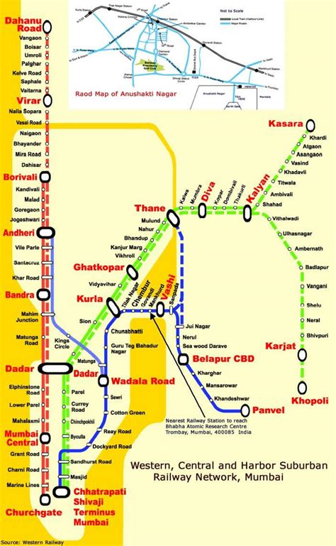 Unofficial Map Suburban Rail Network of Mumbai, India designed by