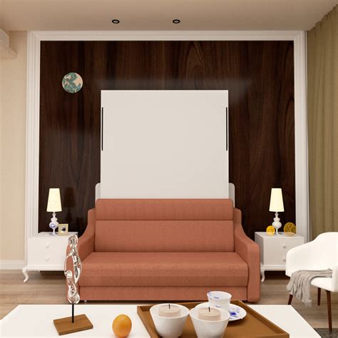 Murphy bed with couch space optimization