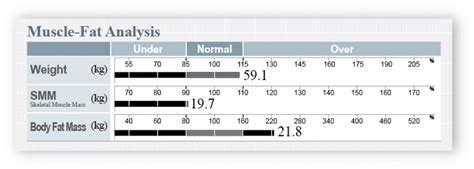 Muscle Fat Analysis Chart