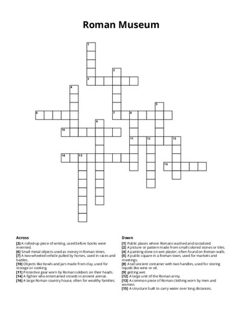 Museum Download Crossword