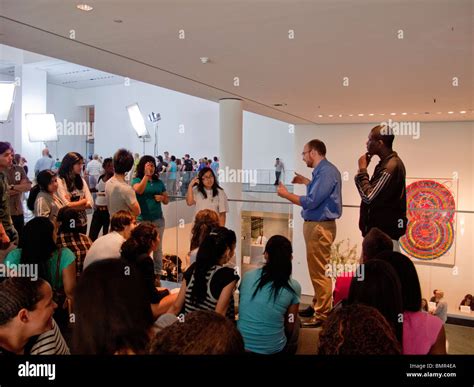 Museum Guide Explaining Exhibits