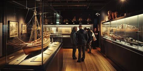 Museum visitors observing exhibits