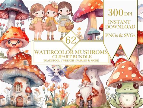 Download Mushroom Bundle, Toadstool Files For Crafts