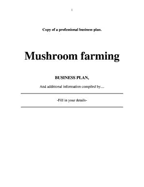 Mushroom Farm Business Plan Template