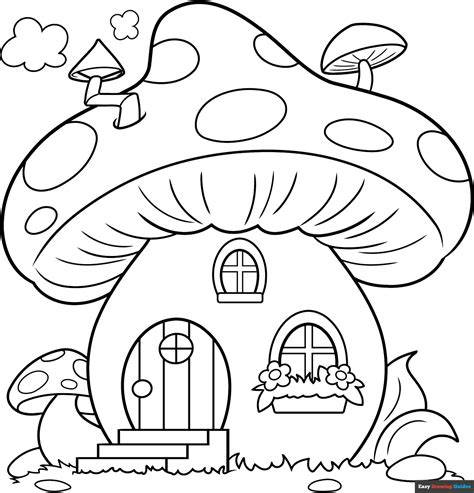Mushroom House Coloring Pages