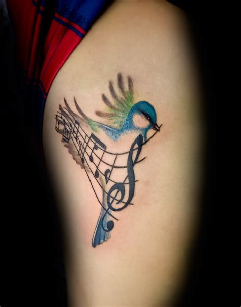 Music bird tattoo Collar bone tattoo, Music tattoo