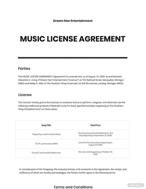 Music Licensing Contract Template