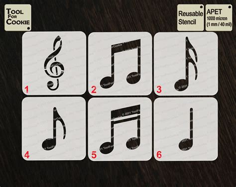 Buy Music Stencil 53.5 x 34cm (L) Reusable Musical Sheet Notes