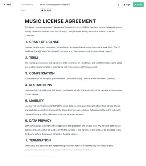 Original Music Licensing Agreement Filmcontracts