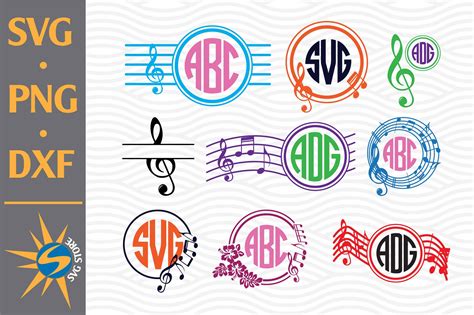 Download Music Note Monogram DXF Files