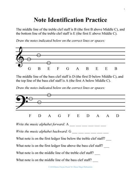 Music Note Naming Worksheet