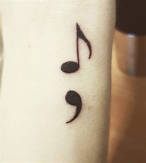 Music Note Semicolon Tattoo Meaning