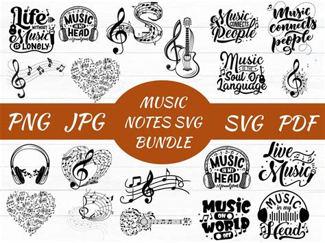 Download Music Notes Bundle Commercial Use for Cricut