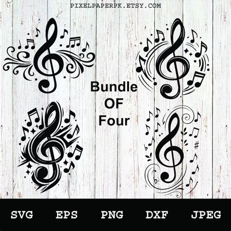 Download Music Notes Bundle Cricut SVG For Crafts